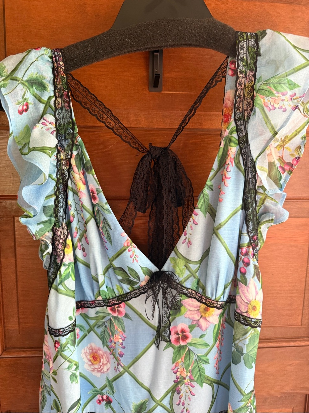 BHLDN from Anthropologie Tiered Maxi Dress in Blue Garden Pattern - Picture 4 of 10
